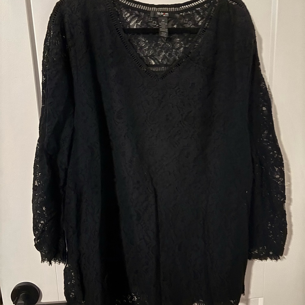 Style & Co. Black Lace Women's Blouse